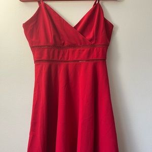 Red, flowy, dress from Francesca’s. Size L **runs small**